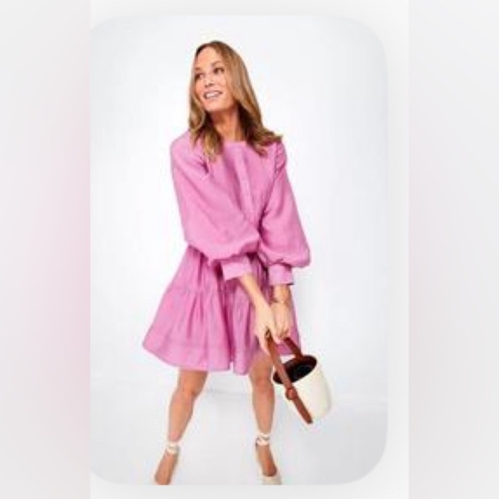 Tuckernuck Pink Puff-Sleeve Mini Dress